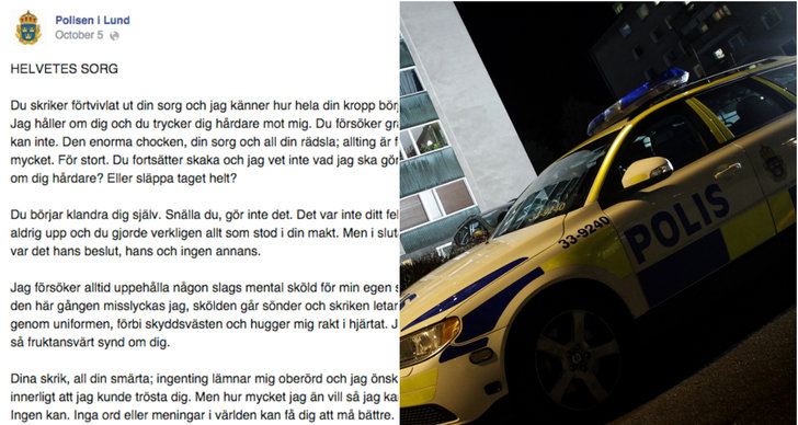 Polisen, Självmord, Lund, Sorg, Facebook
